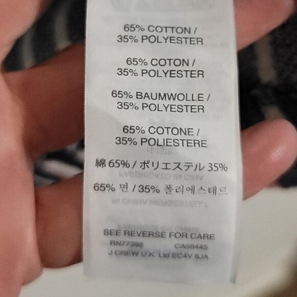 J Crew Baja Striped 3/4 Sleeve Hoodie Blue White Small - Picture 6 of 11